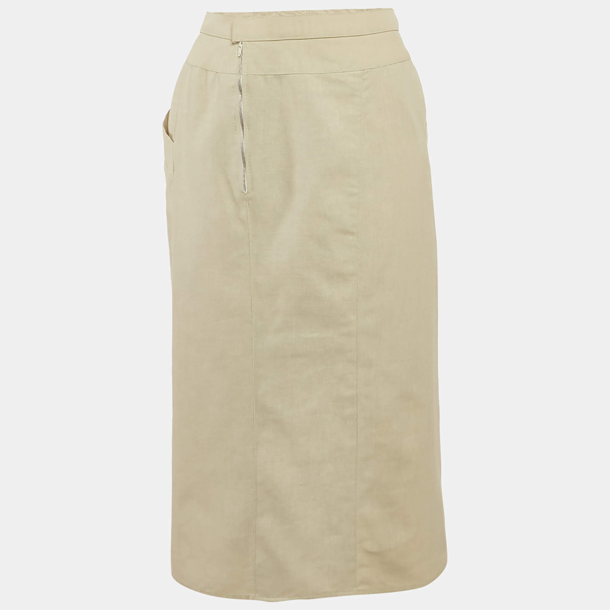 Chloé Vintage Cream Cotton Pencil Skirt S
