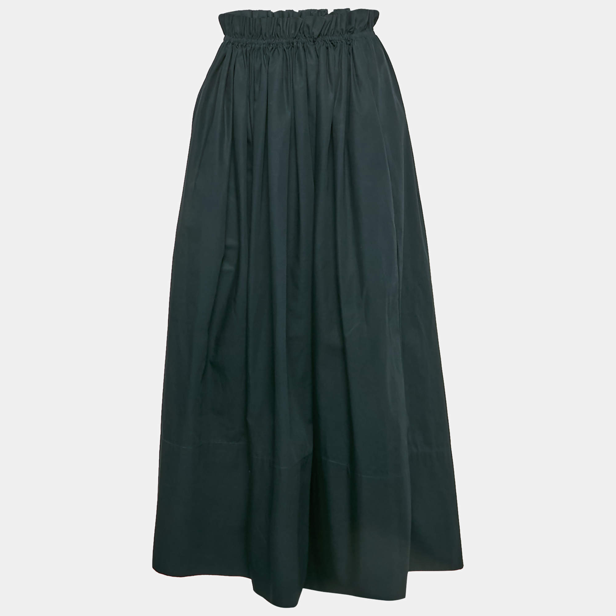 Chloé Blue Cotton Elasticated Waistband Midi Skirt XS