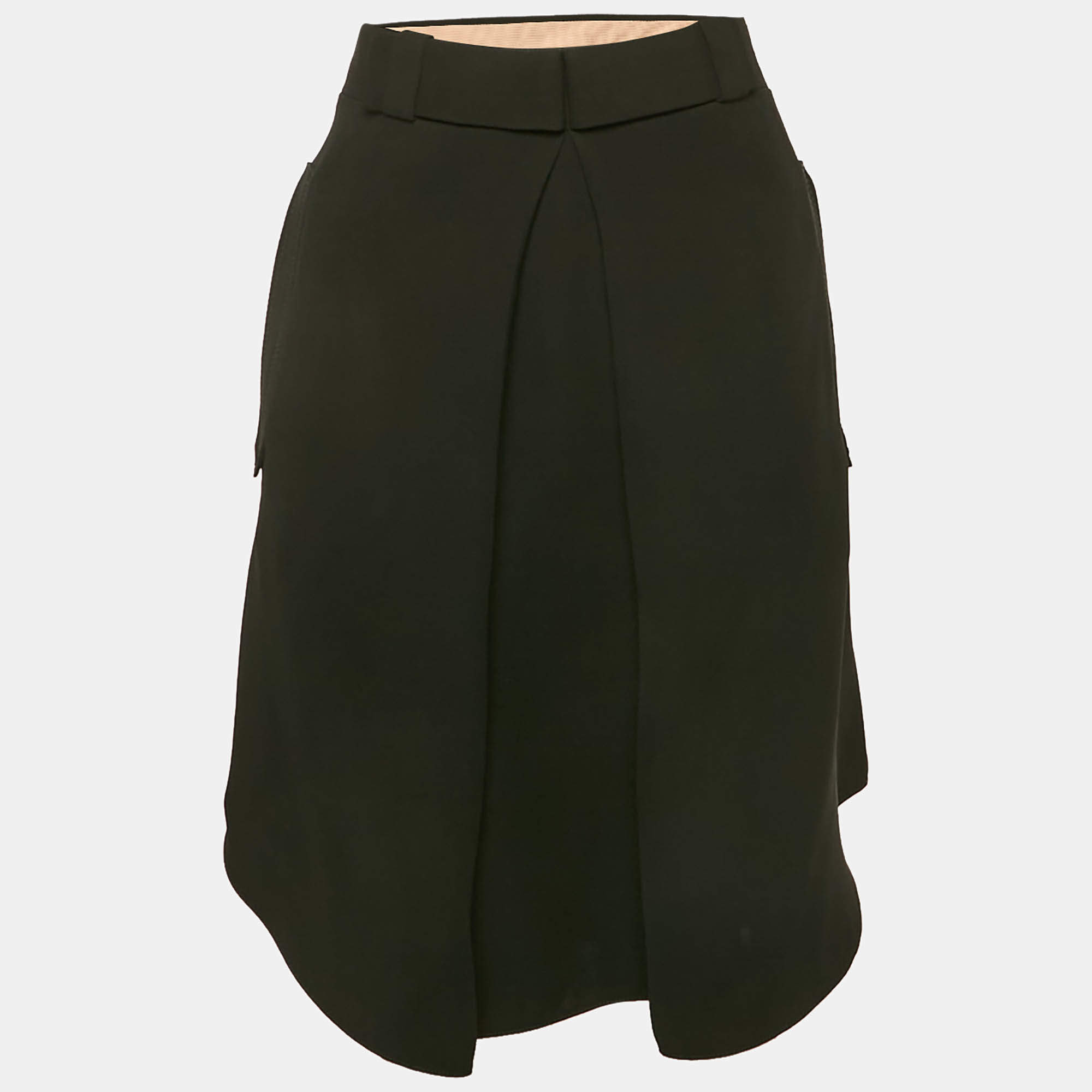 Chloé Black Silk Pleated Short Skirt L