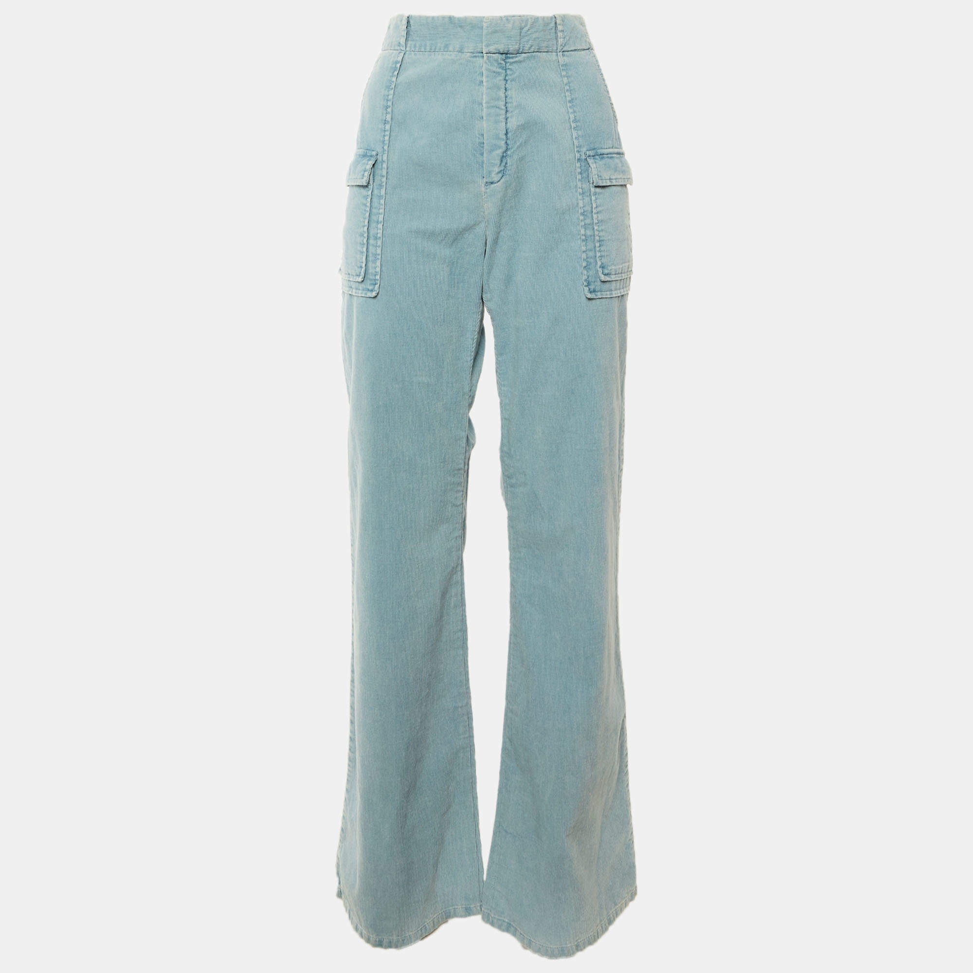 مملوكة مسبقًا Chloe Blue Corduroy Cargo Trousers M