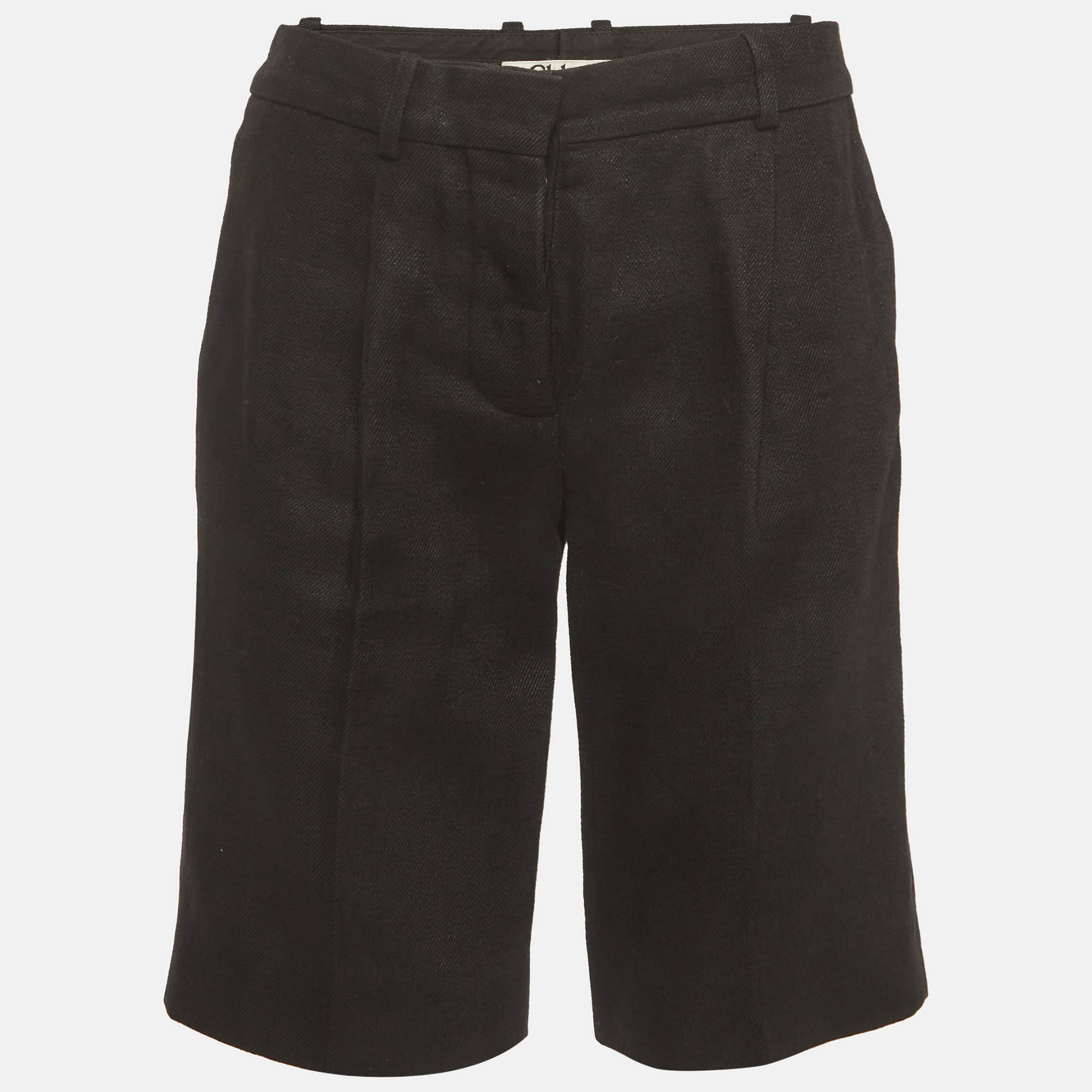 Pre Owned Chloe Black Linen Tailored Shorts S