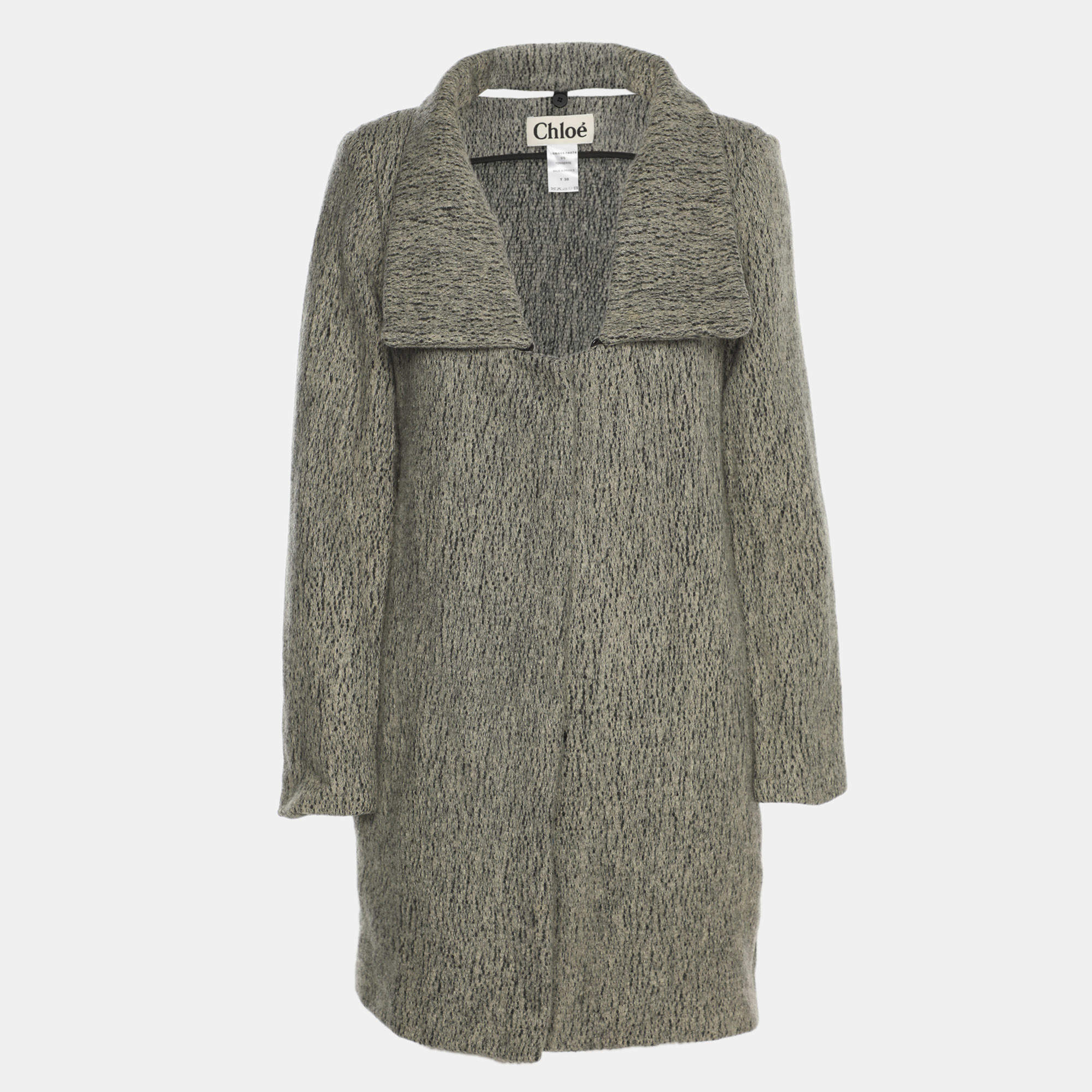 Pre Owned Chloe Grey Wool Coat M