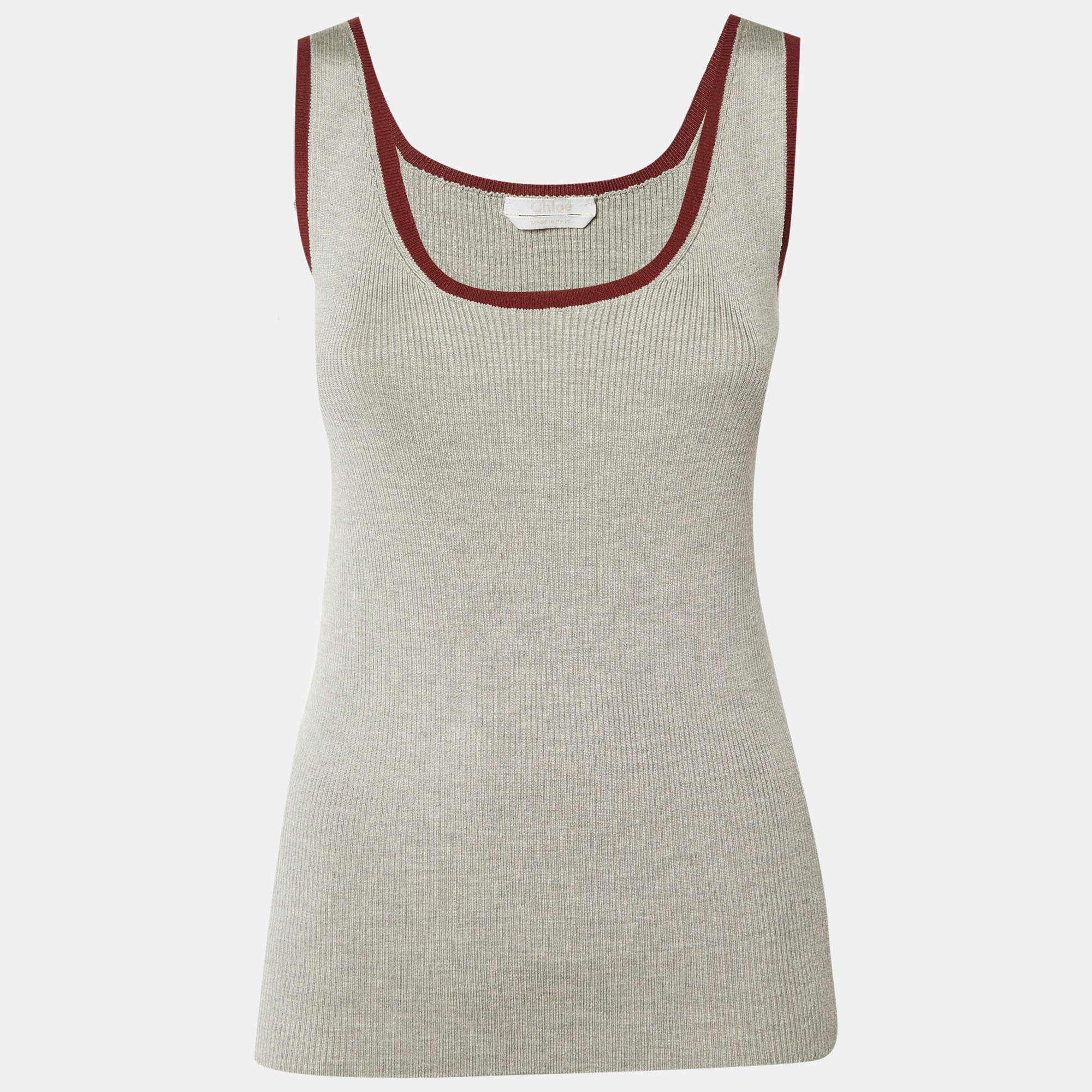 Pre Owned Chloé Grey Knit Tank Top M