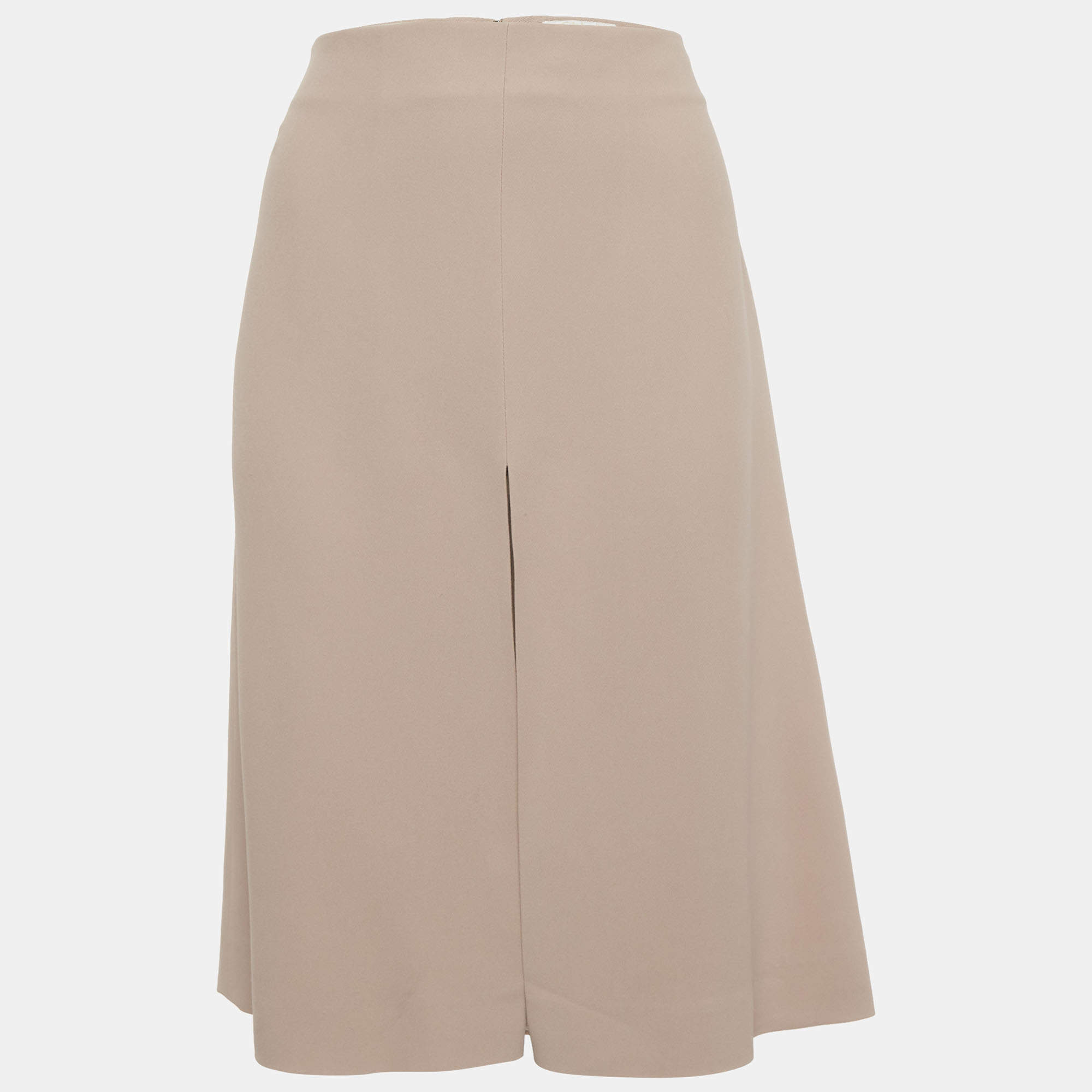 Pre Owned Chloe Beige Crepe A-Line Mini Skirt S