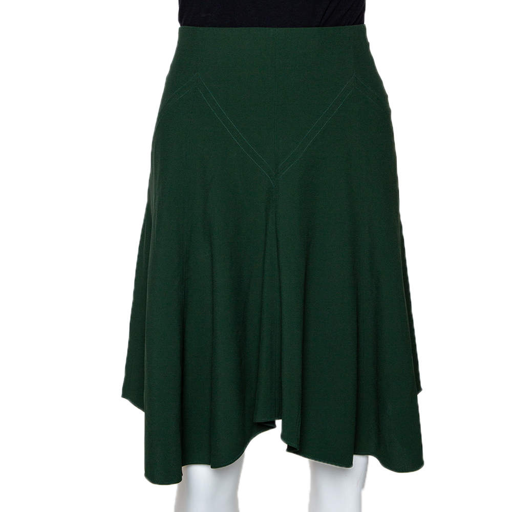 تنورة كلوي كريب أخضر فوريست واسع مقاس متوسط (ميديوم)