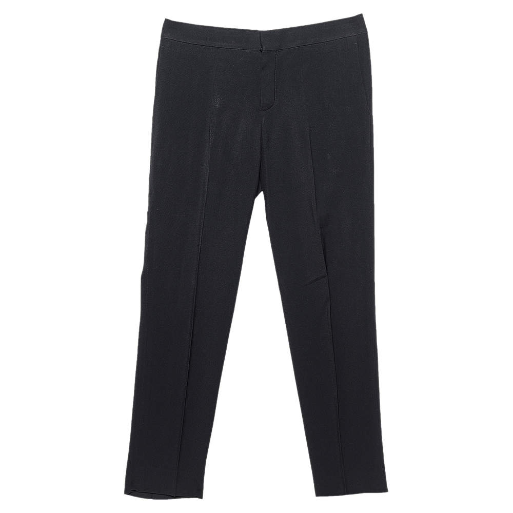 Pre Owned Chloe Black Crepe Formal Pants S