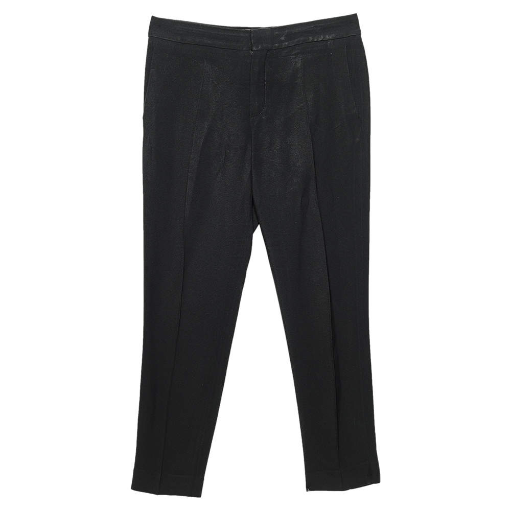 Pre Owned Chloe Black Crepe Formal Pants S