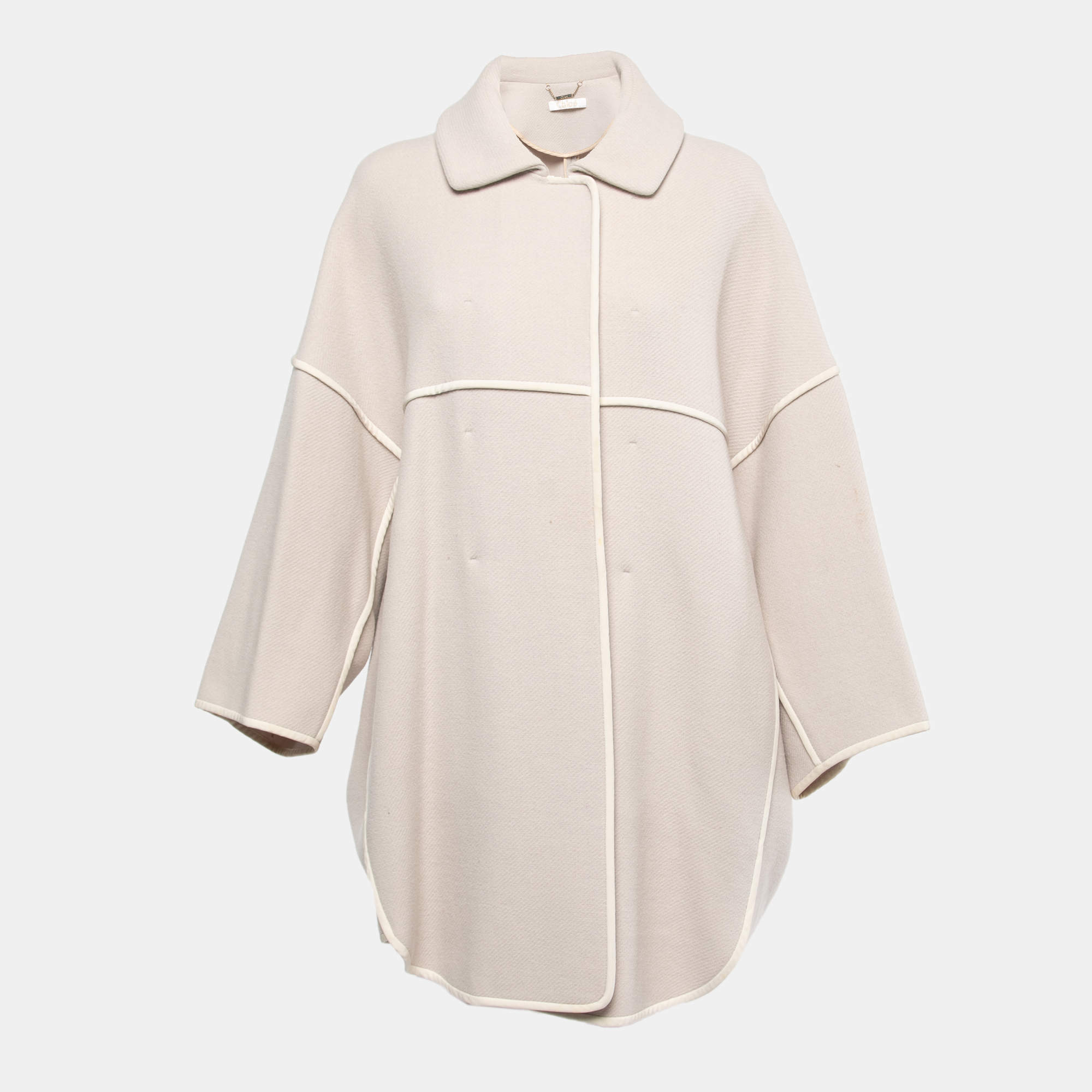 Chloe Light Grey Wool Coat M