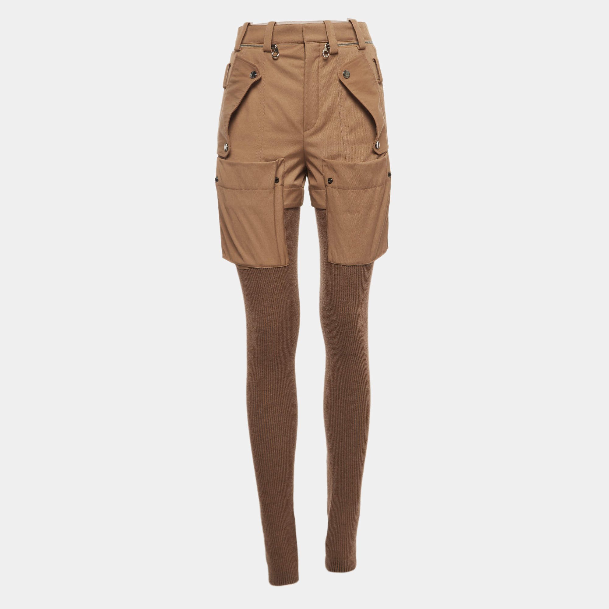 Pre Owned Chloe Brown Pocket Detail Knit Trousers S