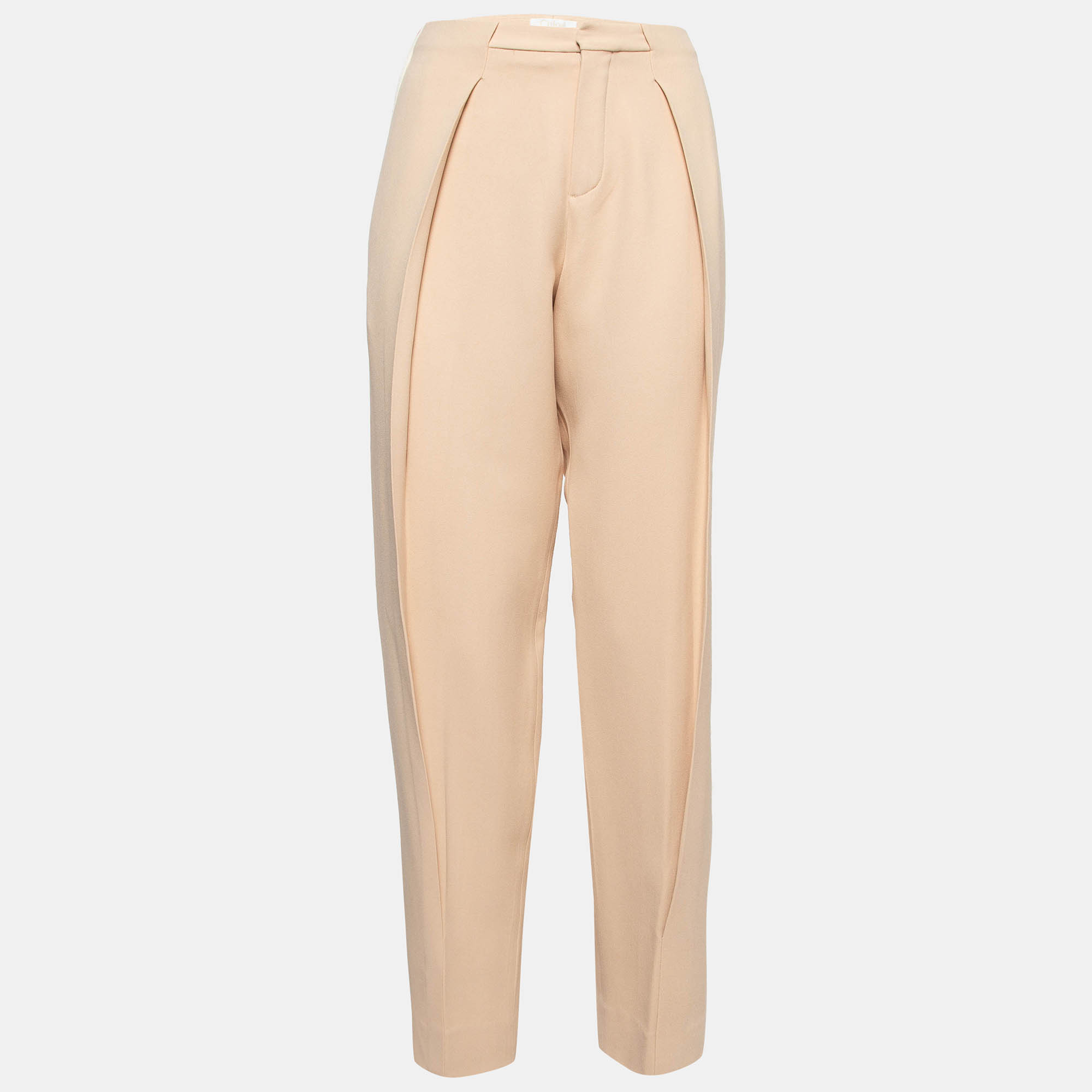 Chloe Light Beige Crepe Trousers M