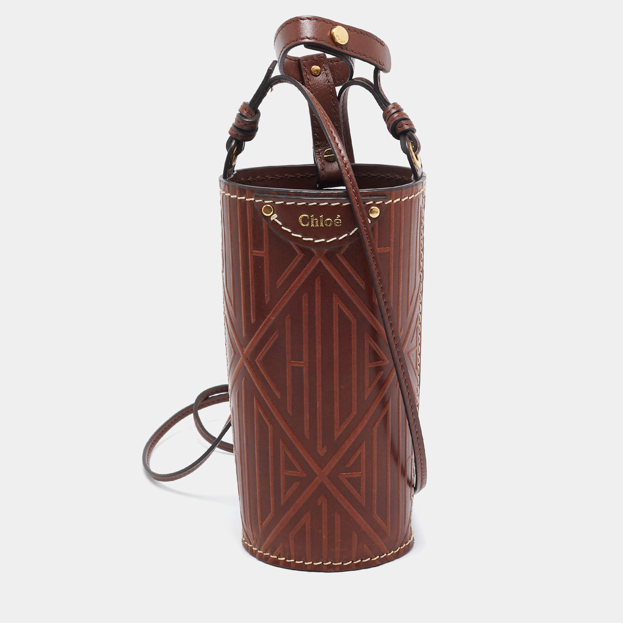 Chloe Brown Leather Fredy Bottle Bag
