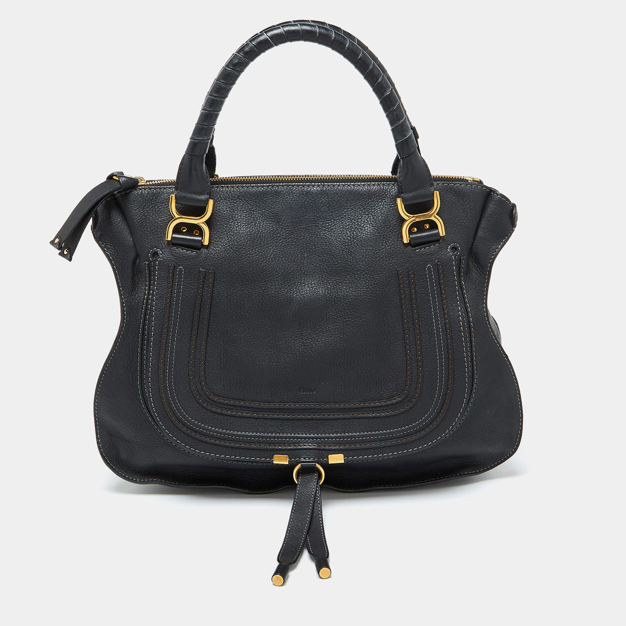 Pre Owned Chloe Black Leather Large Marcie Satchel