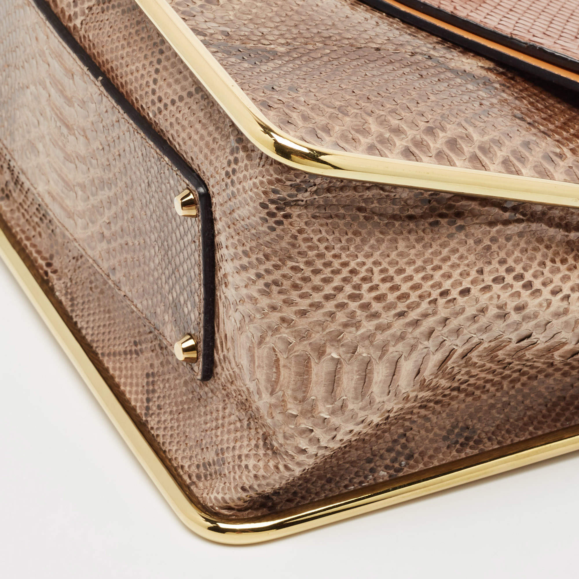 Pre Owned Chloe Tricolor Python Medium Sally Shoulder Bag