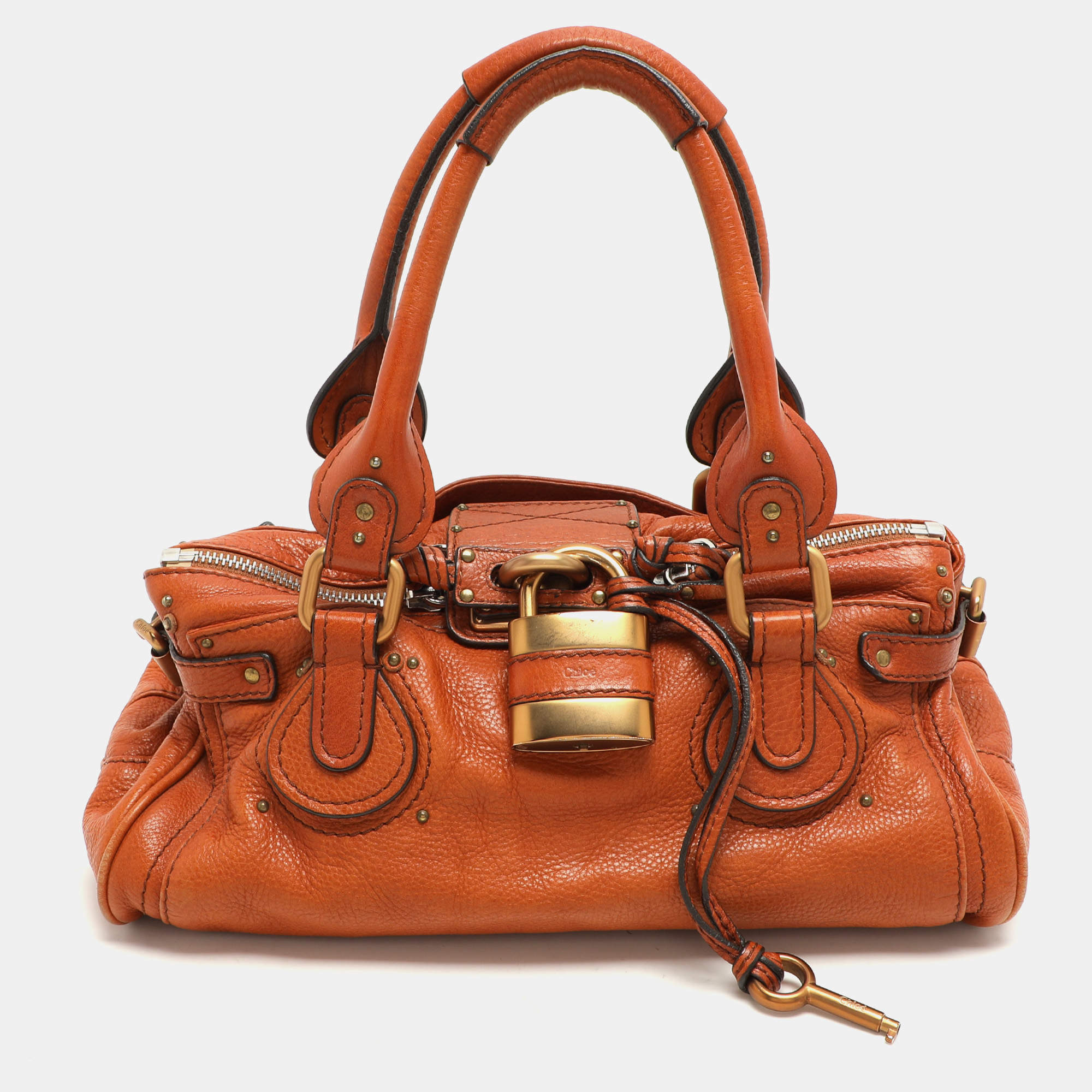Pre Owned Chloe Brown Leather Medium Paddington Satchel