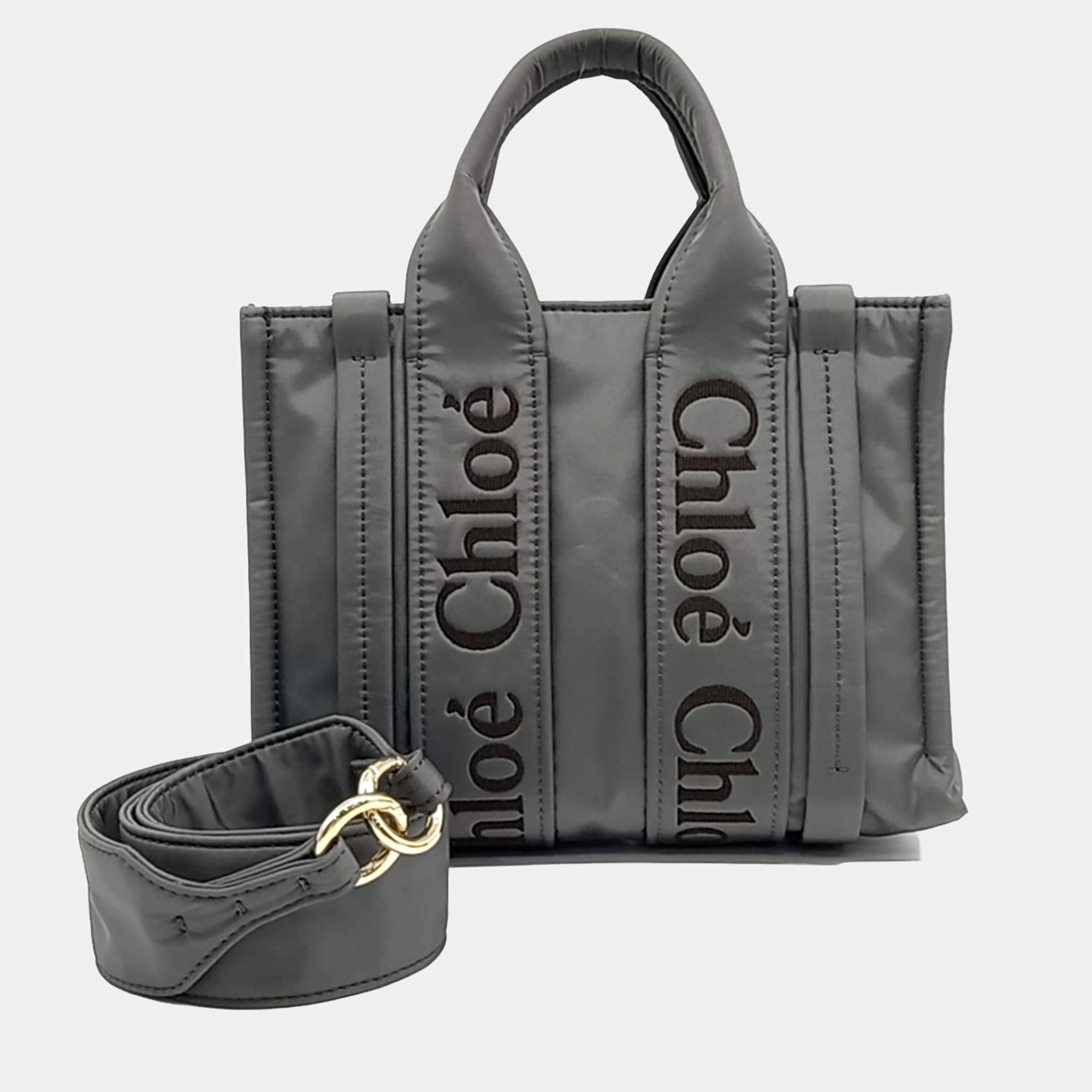 Chloe Grey Leather Chloe Grey Woody Small Bag