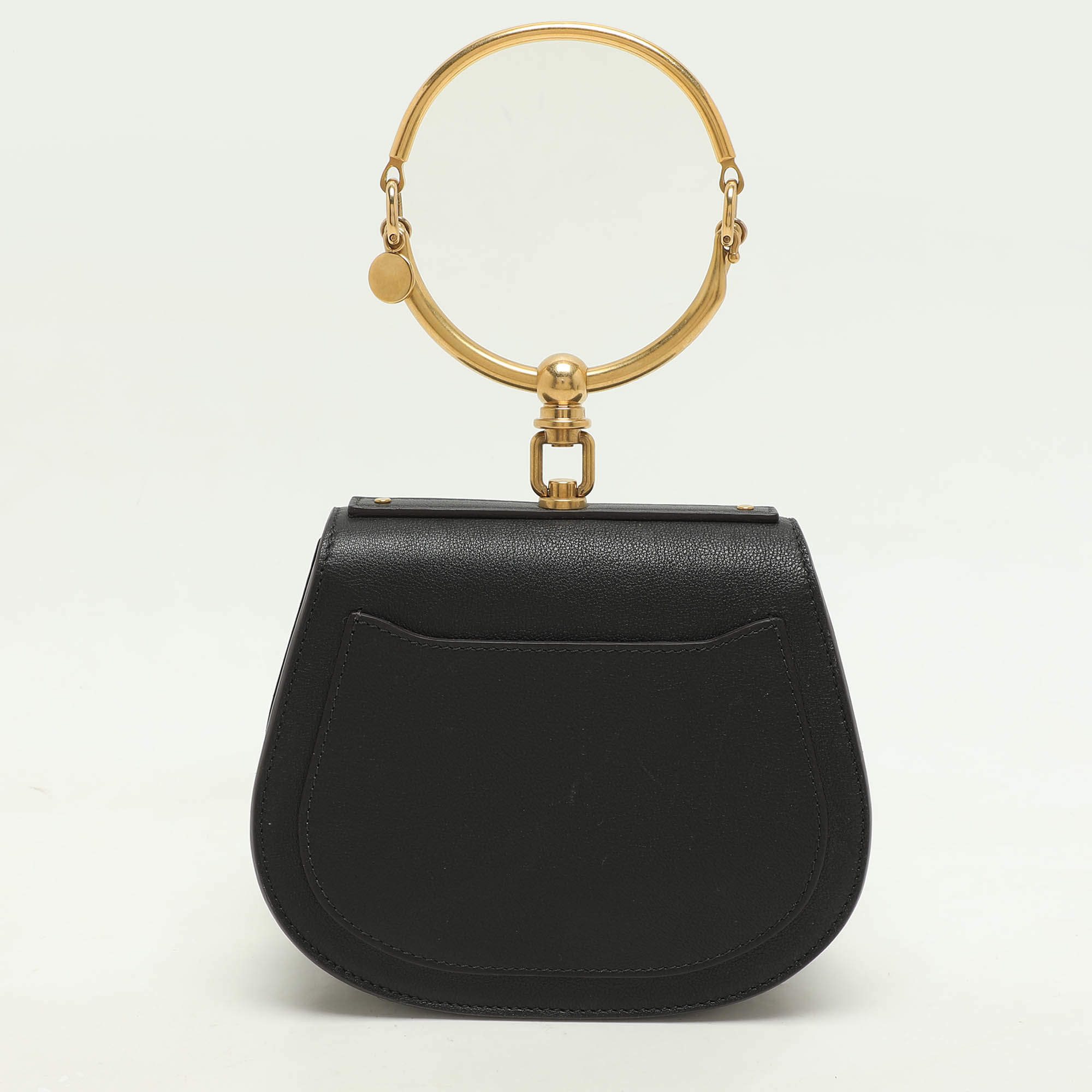 Chloé Black Leather and Suede Small Nile Bracelet Crossbody Bag