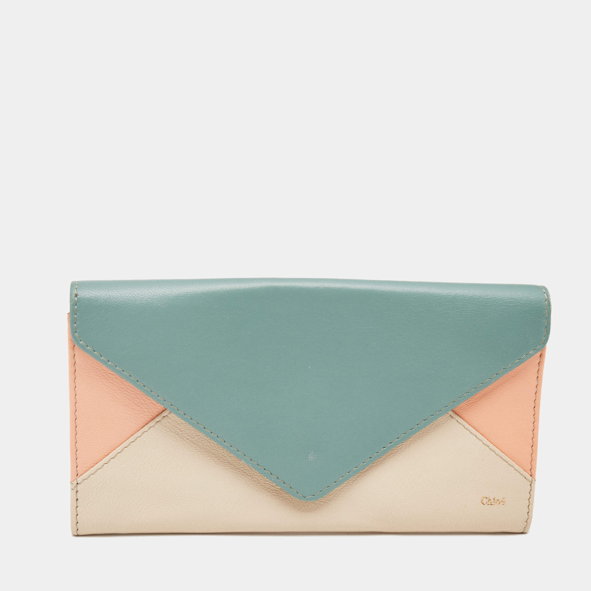 Chloe Multicolor Leather Envelope Continental Wallet