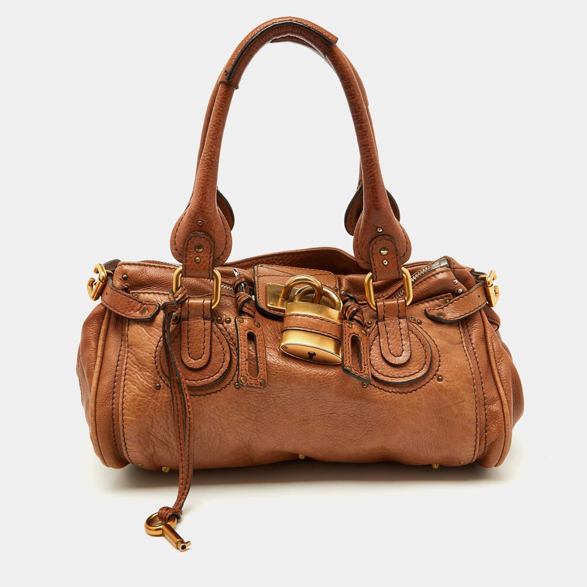 Pre Owned Chloe Brown Leather Medium Paddington Satchel