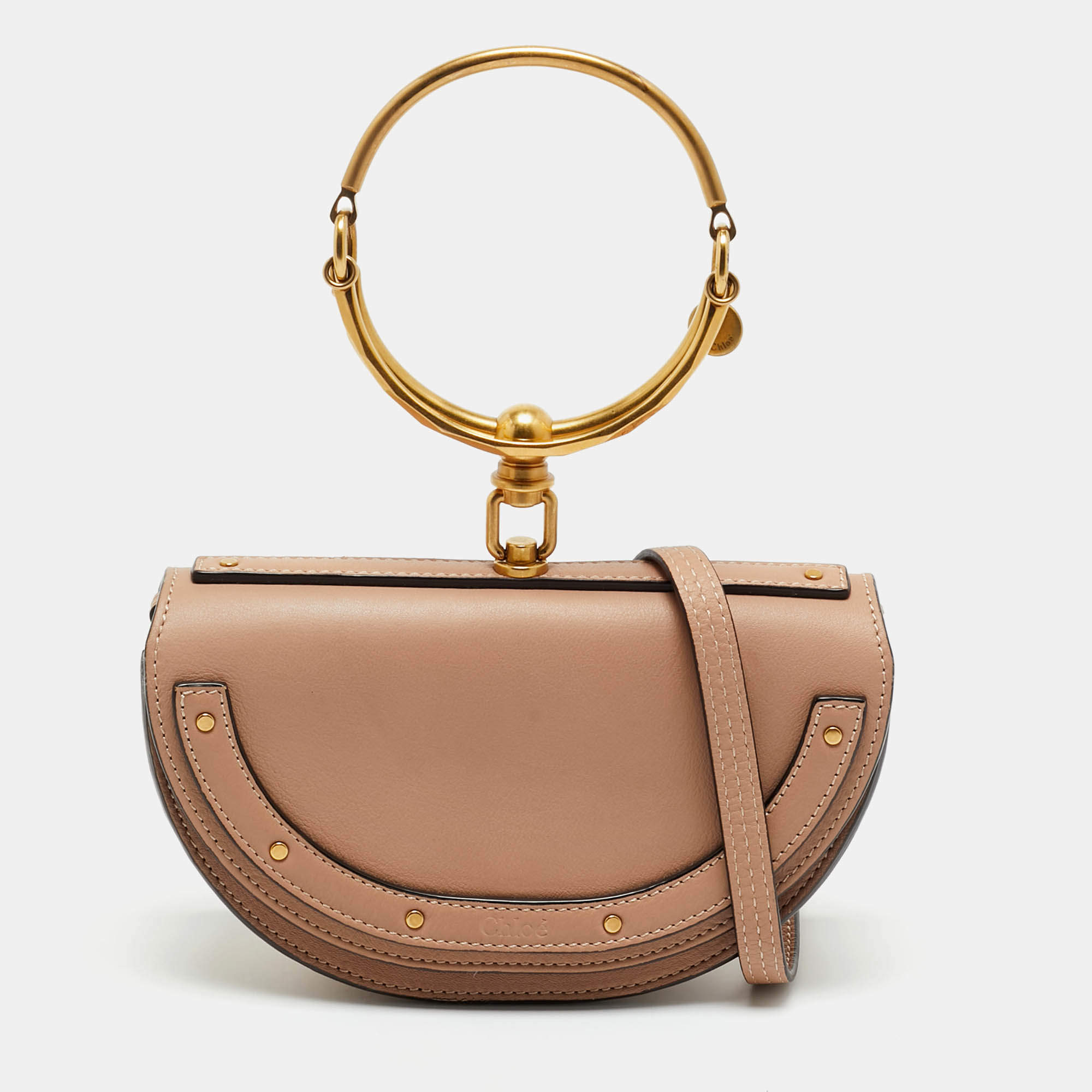 مملوكة مسبقًا Chloé Burgundy Leather Nile Bracelet Minaudiere Crossbody Bag