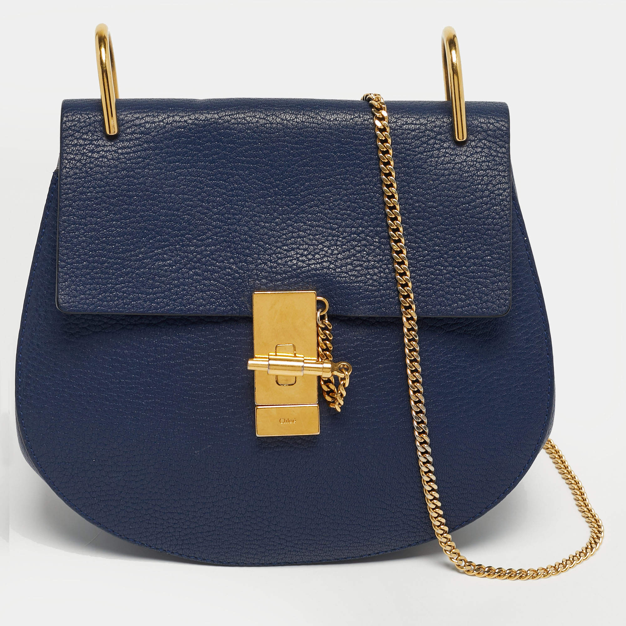 Pre Owned Chloe Navy Blue Medium Drew Shoulder Bag