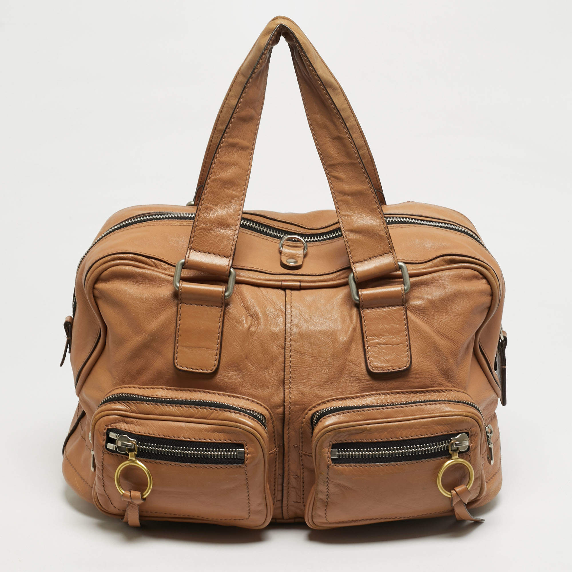 مملوكة مسبقًا Chloe Betty Tan Leather Zip Satchel