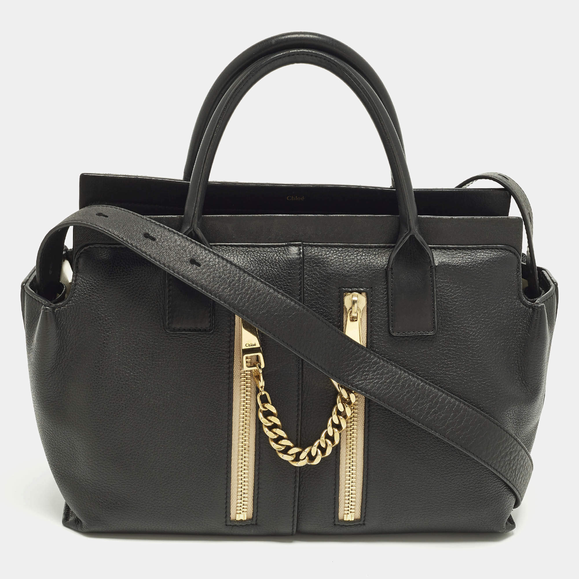 Pre Owned Chloé Cate Black Leather Tote