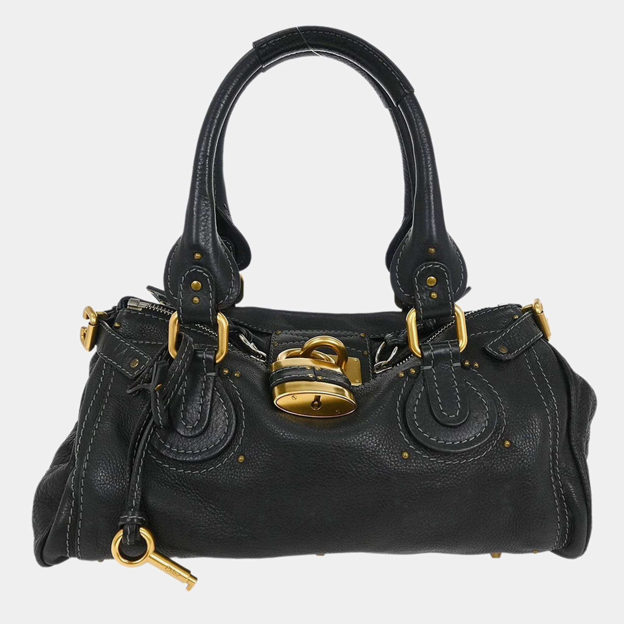 Pre Owned Chloe Black Paddington Medium Handbag