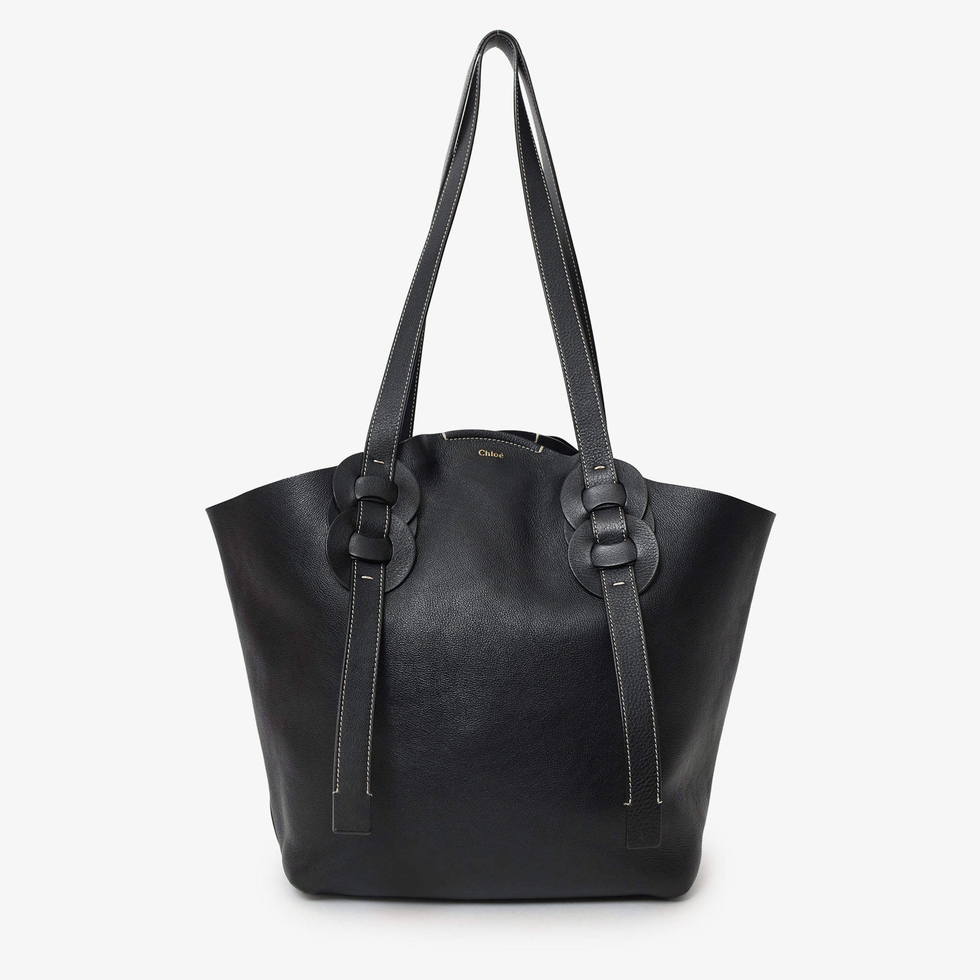 Pre Owned Chloe Black Darryle Tote Bag