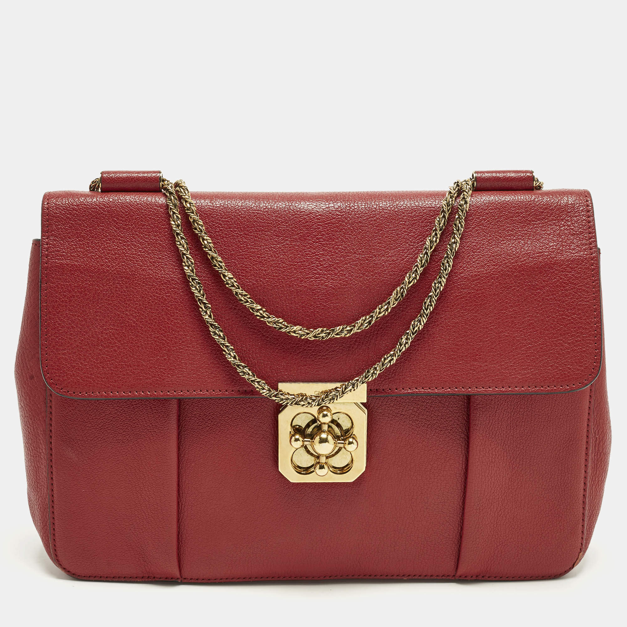 مملوكة مسبقًا Chloe Elsie Large Red Leather Shoulder Bag