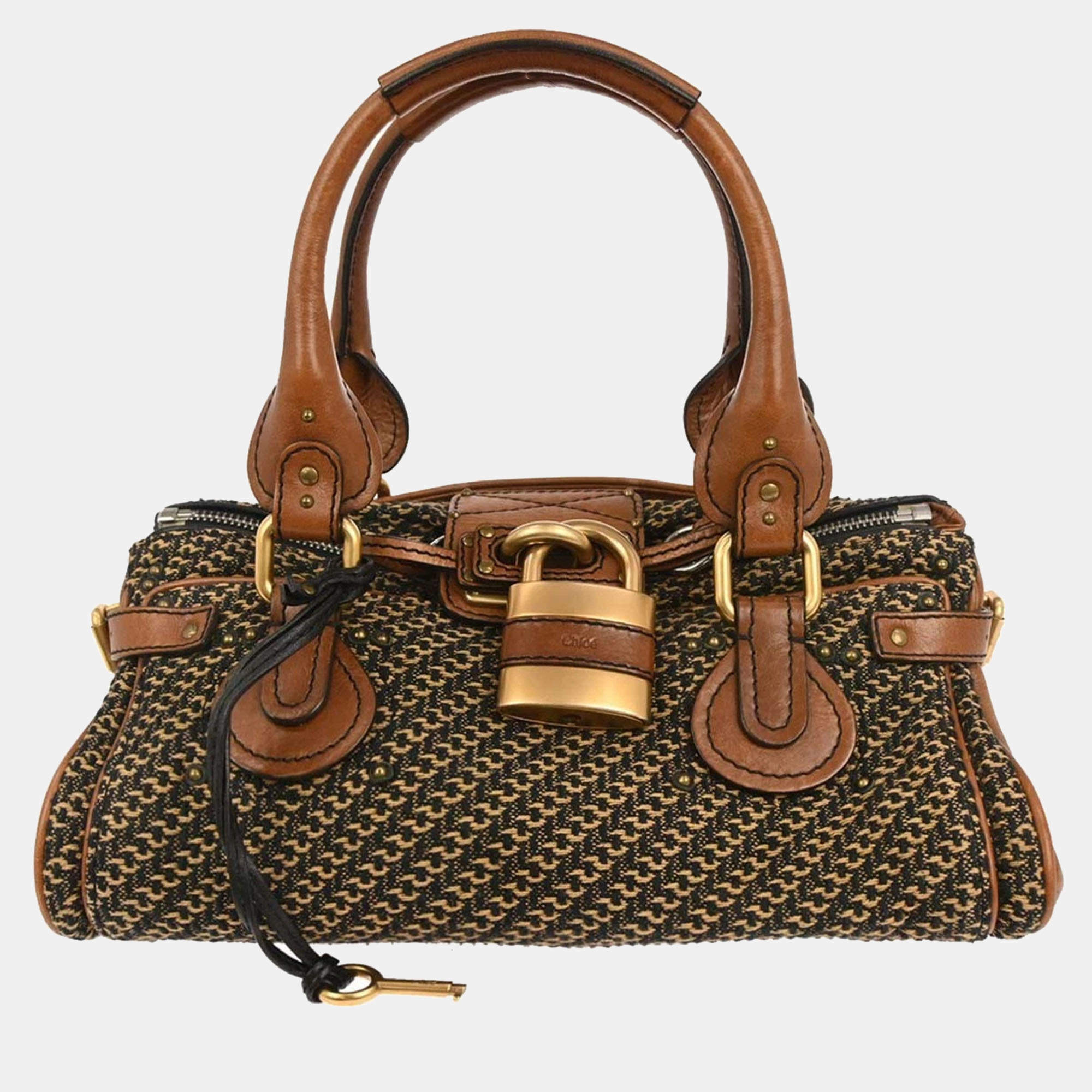 Pre Owned Chloe Brown Cotton Paddington Medium Handbag