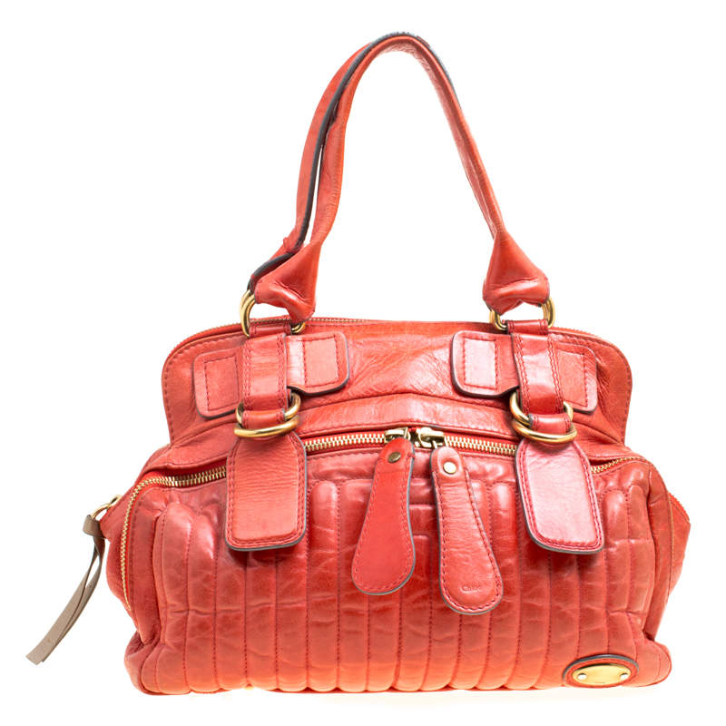 Pre Owned Chloe Red Leather Satchel