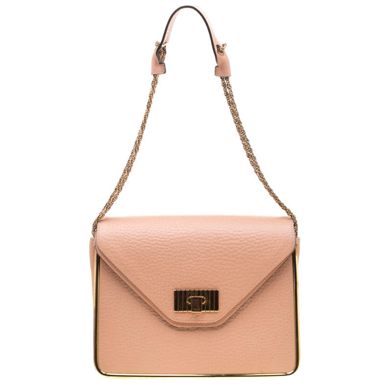Pre Owned Chloe Beige Leather Sally Medium Shoulder Bag
