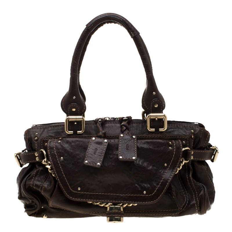 Pre Owned Chloe Dark Brown Leather Paddington Capsule Satchel