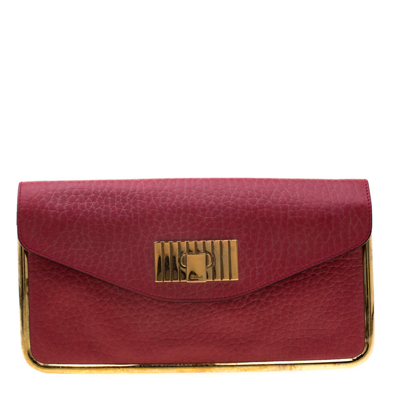 Pre Owned Chloe Red Leather Sally Clutch