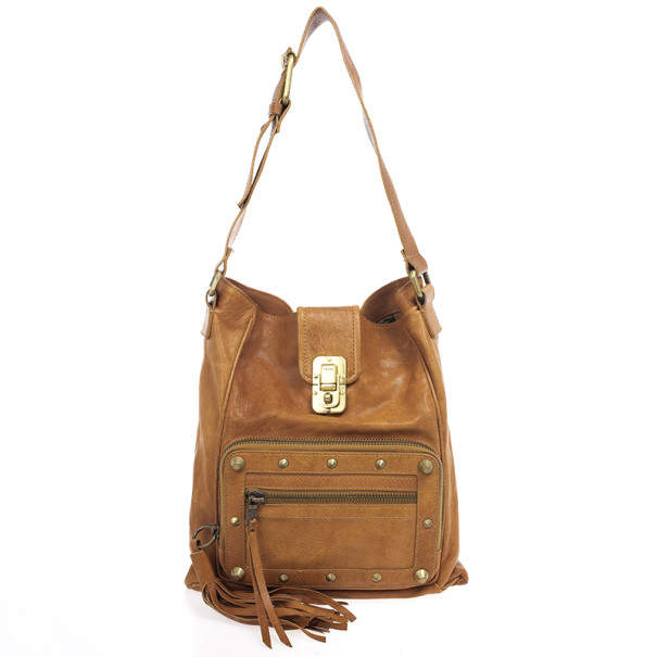 Pre Owned Chloe Brown Leather Tassel Hobo Bag
