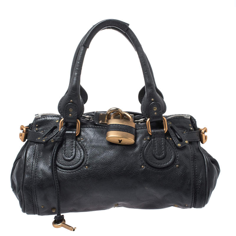 Pre Owned Chloe Black Leather Paddington Satchel