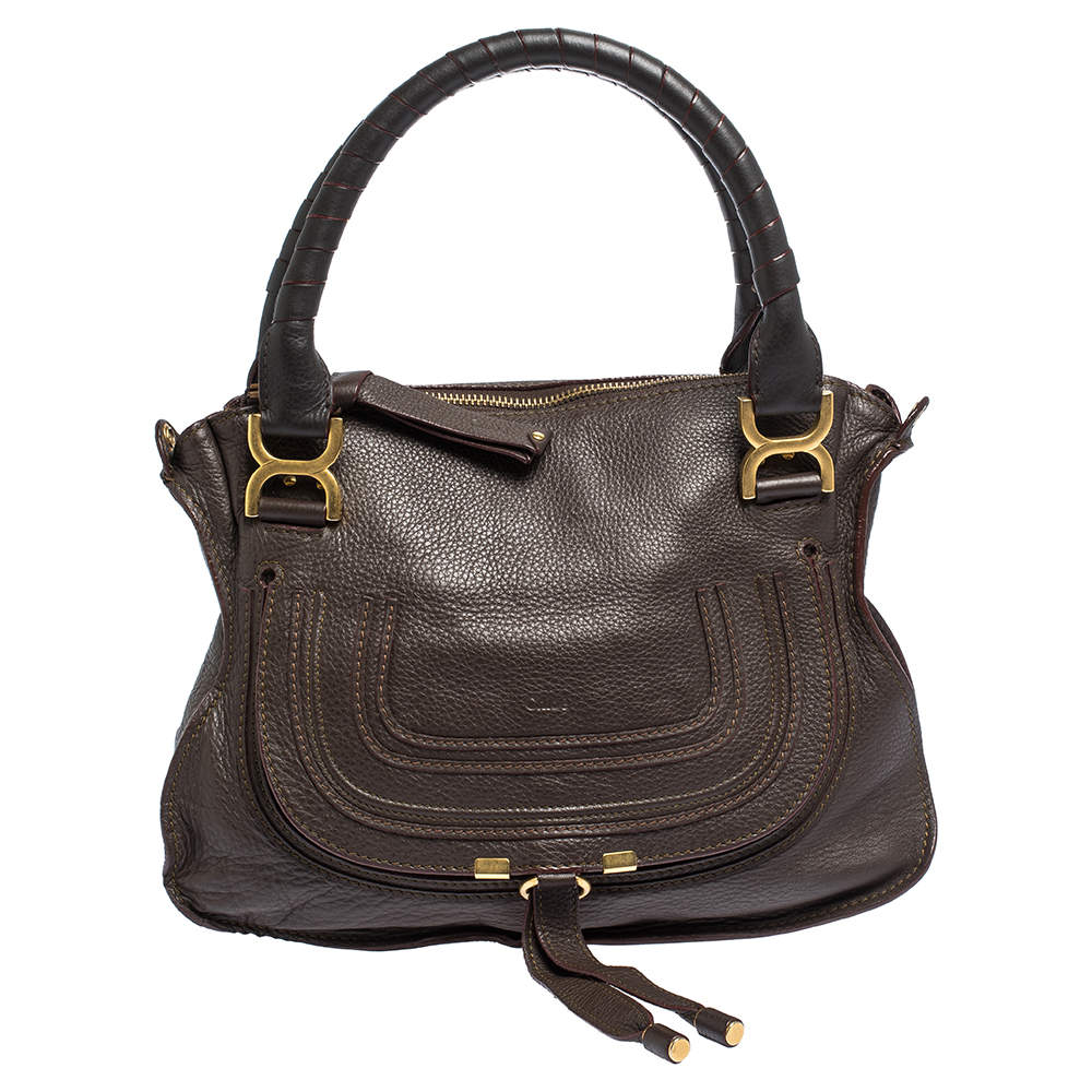 Pre Owned Chloe Brown Leather Medium Marcie Satchel