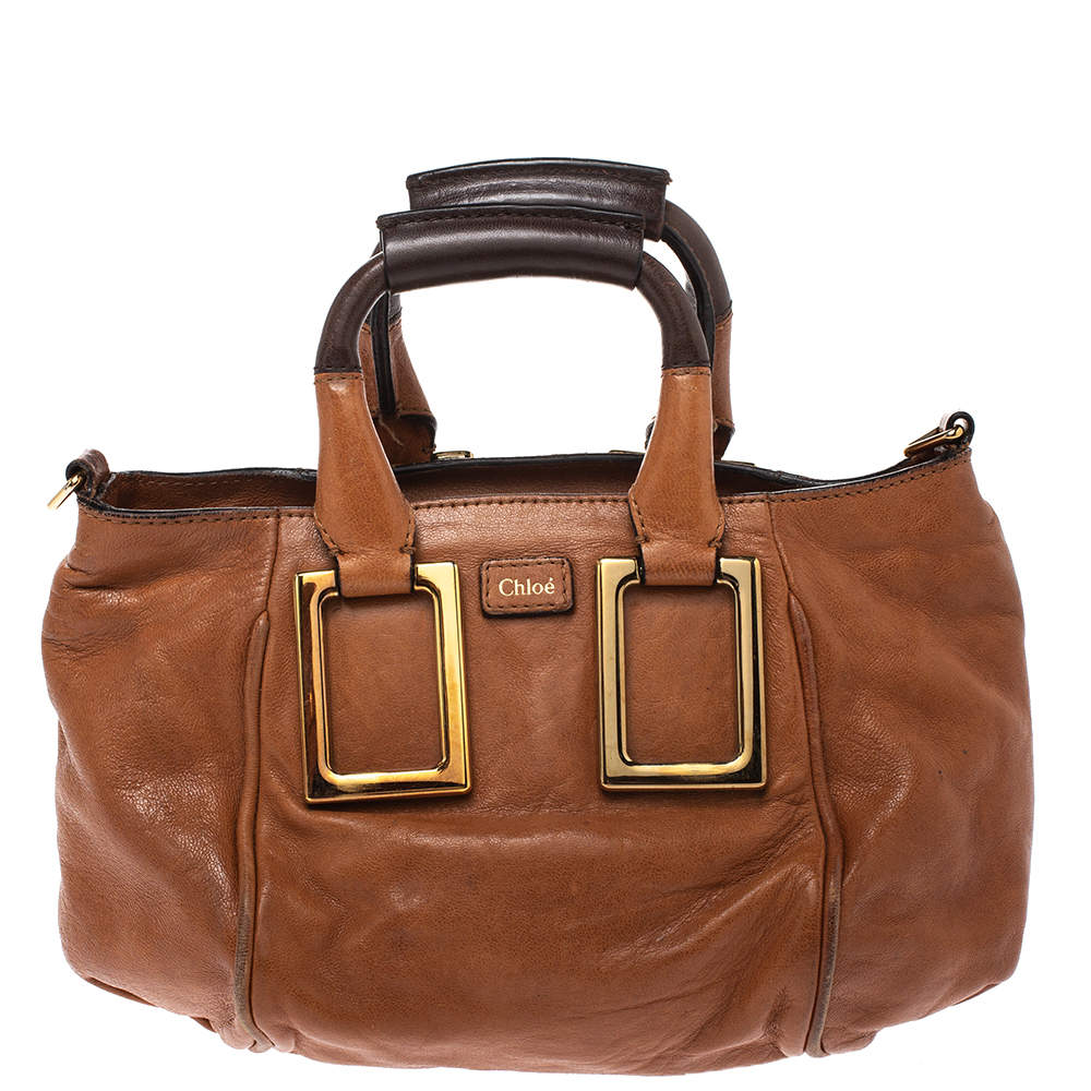 Pre Owned Chloe Tan Leather Crossbody Bag