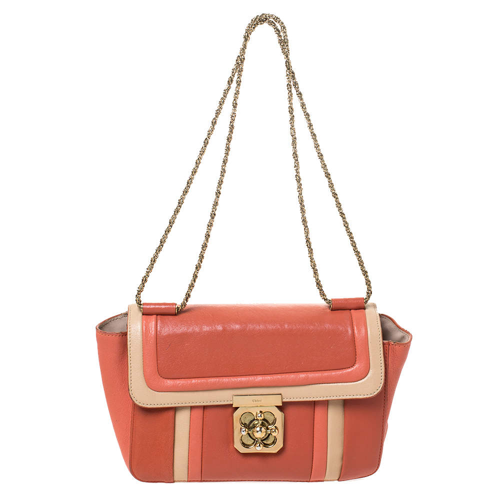 مملوكة مسبقًا حقيبة كتف كلوي السي متوسطة جلد بيج