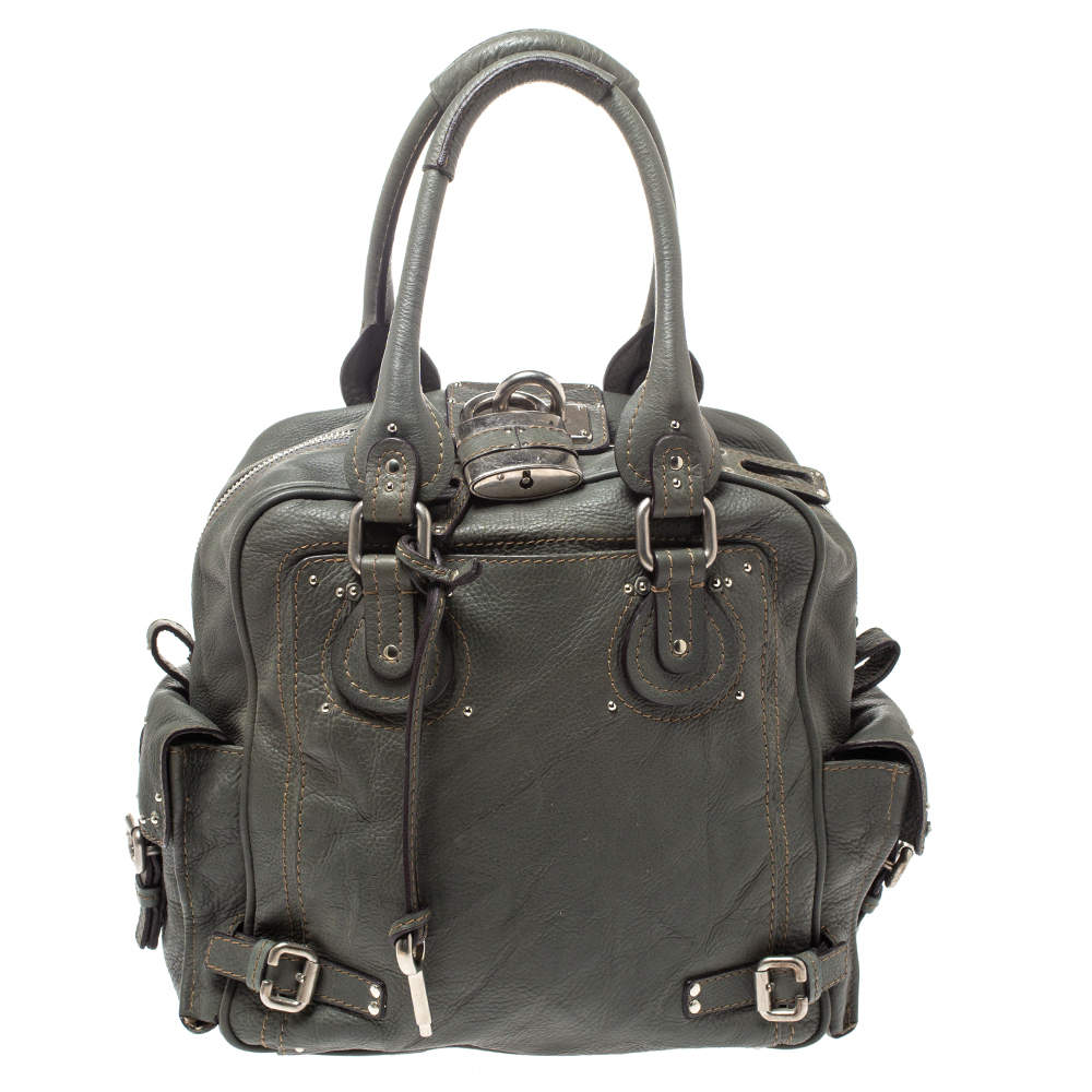 Pre Owned Chloe Grey Leather Paddington Satchel