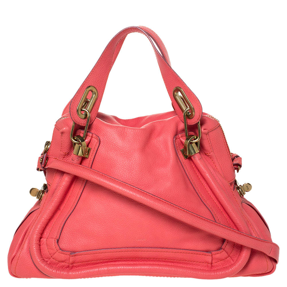 مملوكة مسبقًا Chloe Orange Leather Medium Paraty Shoulder Bag