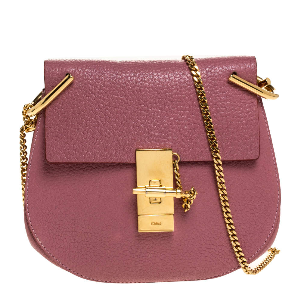 Chloe Pink Leather Mini Drew Shoulder Bag Chloe | The Luxury Closet