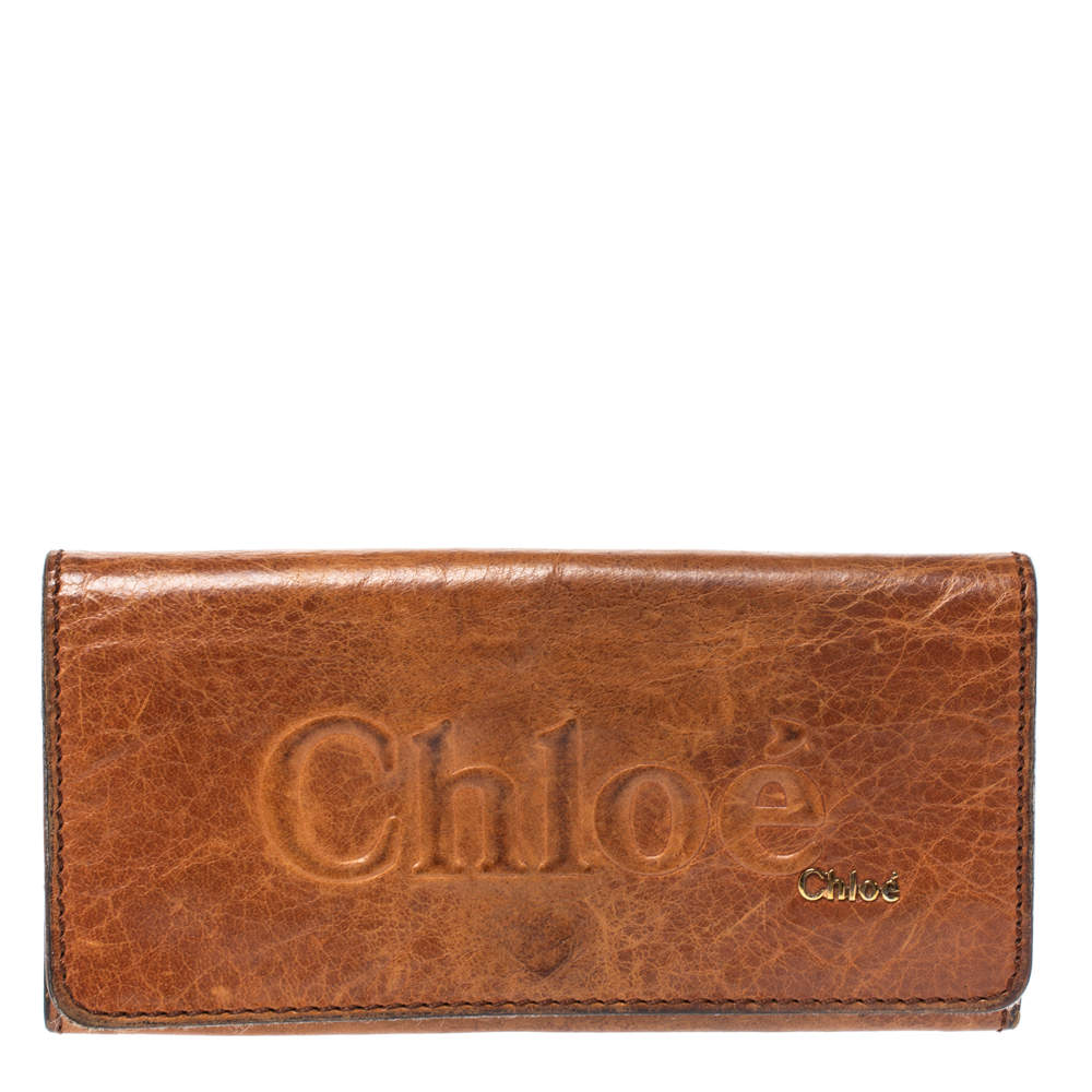 Pre Owned Chloe Tan Leather Continental Wallet