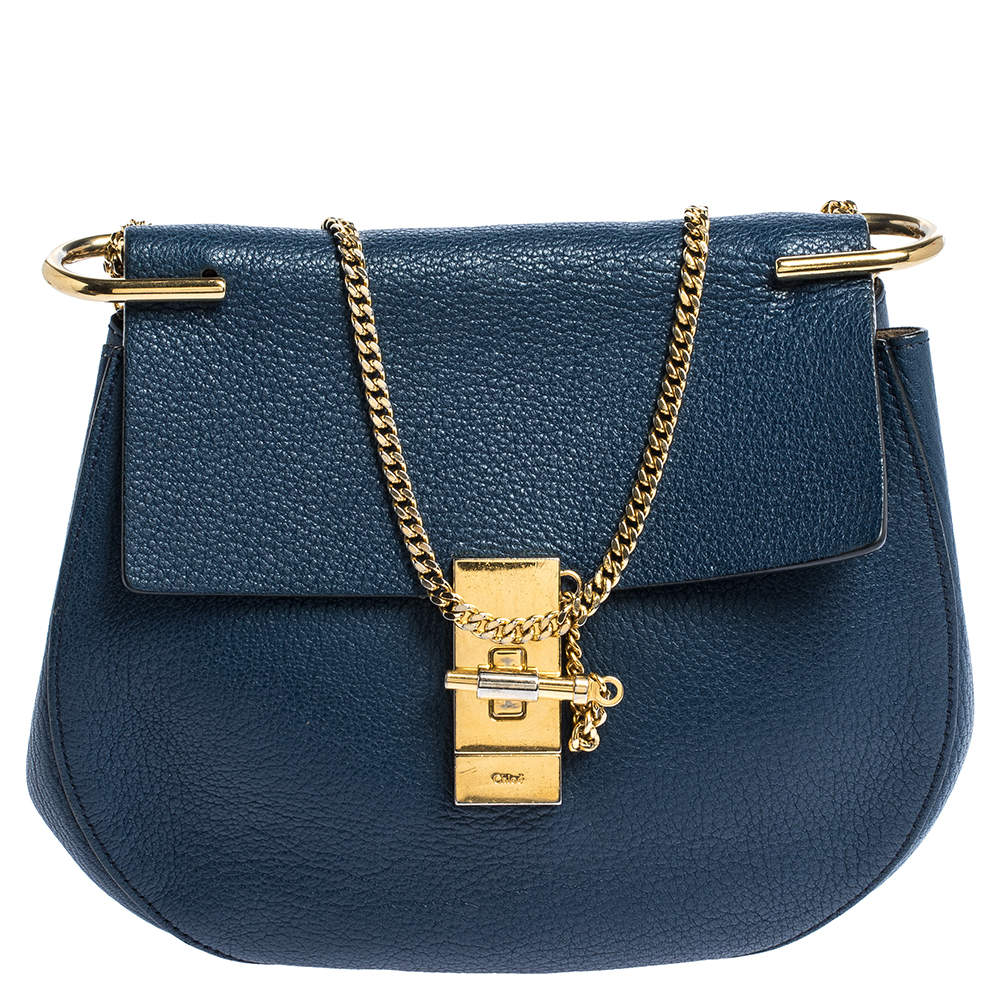 Chloe Blue Leather Medium Drew Shoulder Bag Chloe | TLC