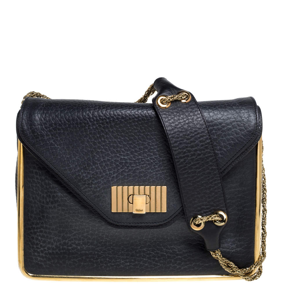 Chloe Black Leather Medium Sally Flap Shoulder Bag Chloe | The Luxury ...