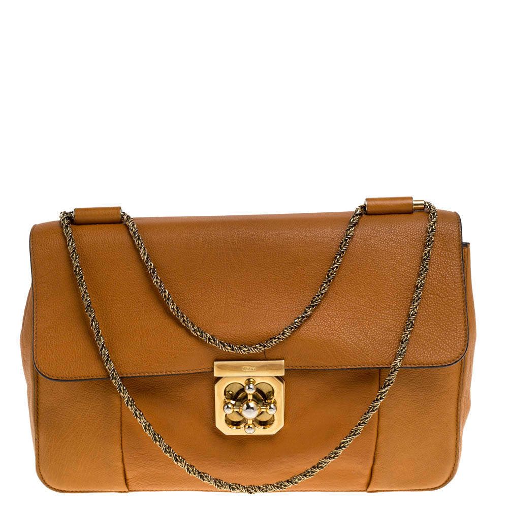 Chloe Orange Leather Large Elsie Shoulder Bag Chloe | The Luxury Closet
