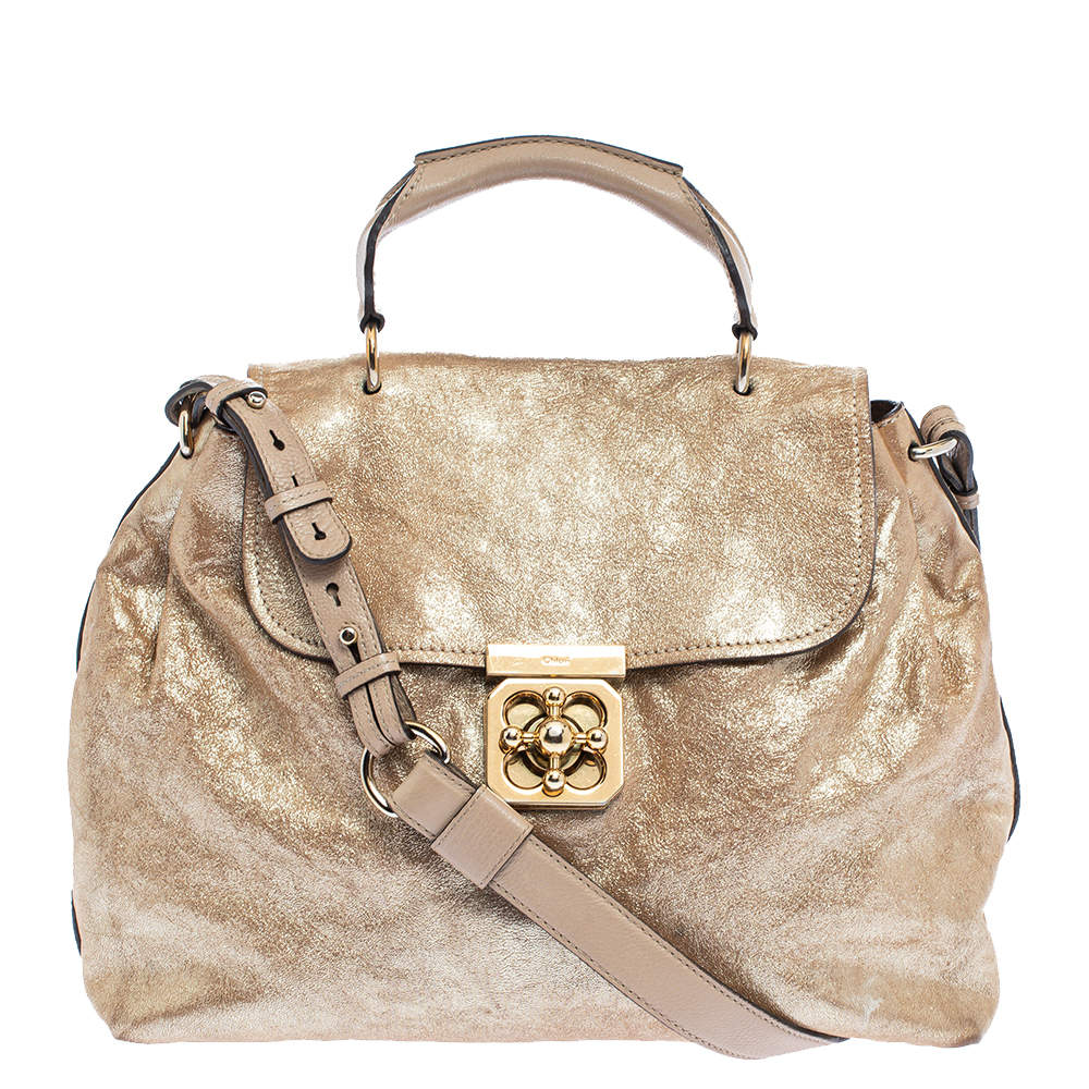 مملوكة مسبقًا حقيبة كلوي ألسي جلد بني فاتح  متوسطة للكتف