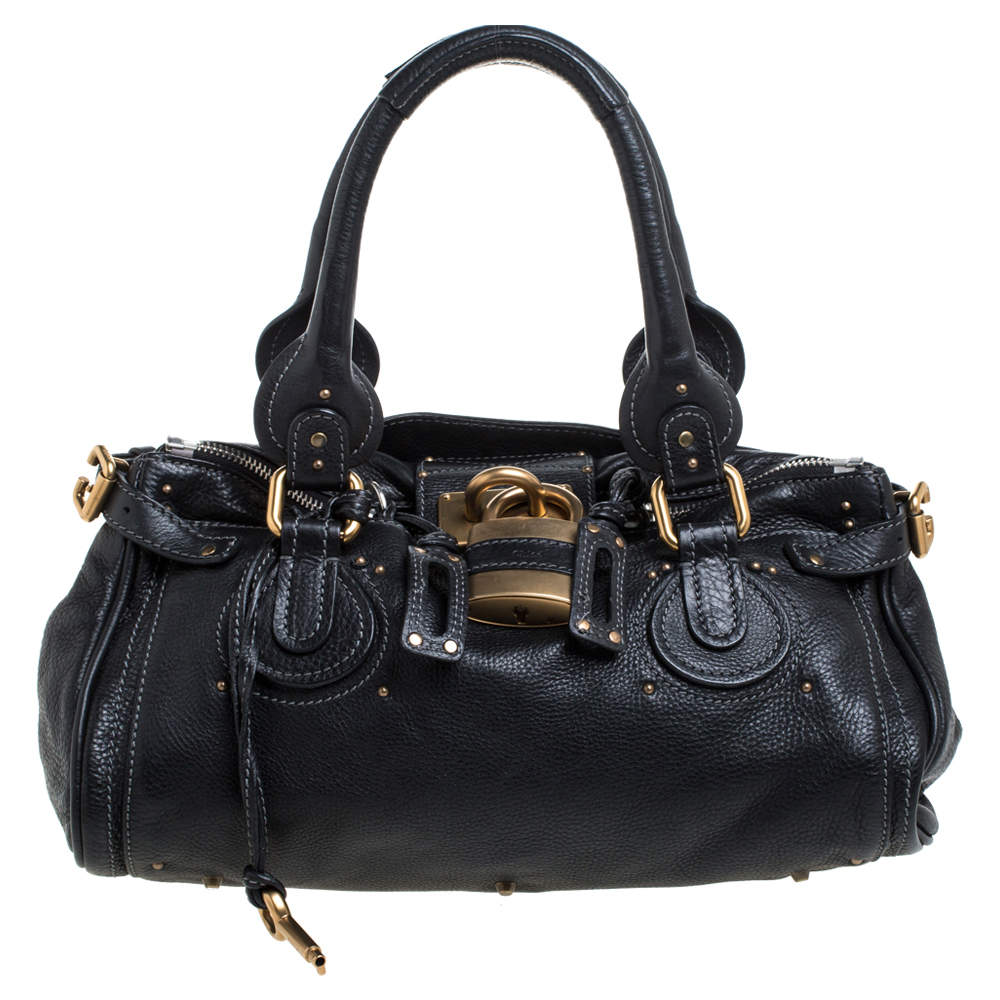Pre Owned Chloe Black Leather Medium Paddington Satchel