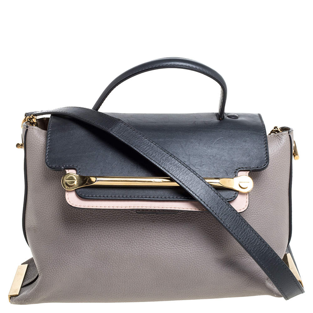 Pre Owned Chloe Tricolor Leather Clare Satchel