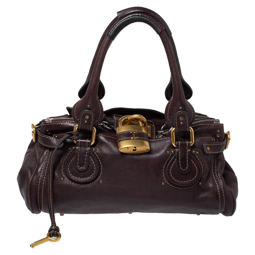 Pre Owned Chloe Dark Brown Leather Medium Paddington Satchel